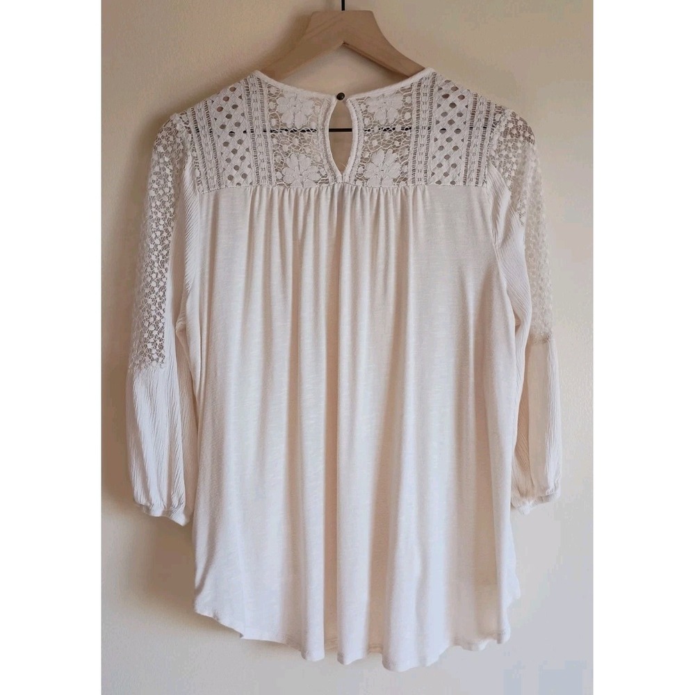 Knox Rose Ivory Lace Blouse Size XL Boho Romantic Feminine - Picture 6 of 13
